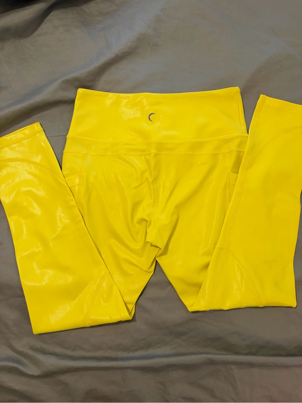 ZYIA Shiny High-Waist Yellow Leggings